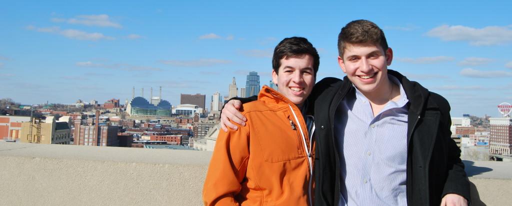 Junior Sam Matsil (left) and senior David Robinow enjoyed the view from the top of the tower