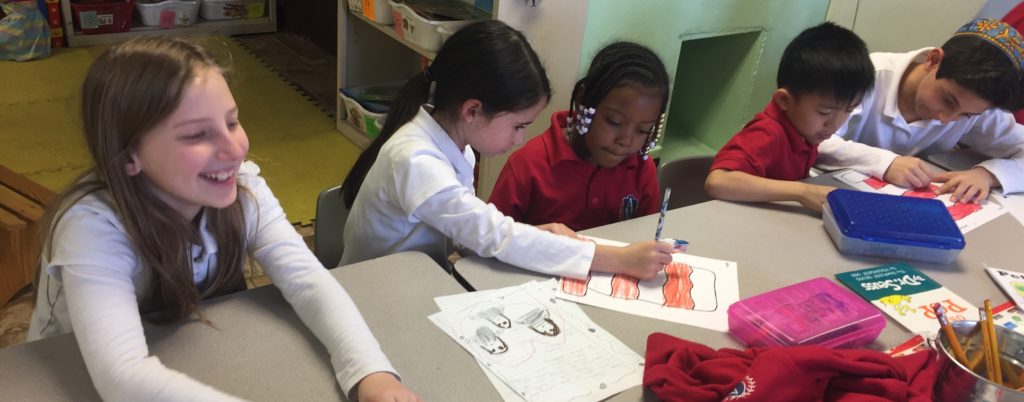 HBHA Students Sharing Literacy with Allen Village School Students