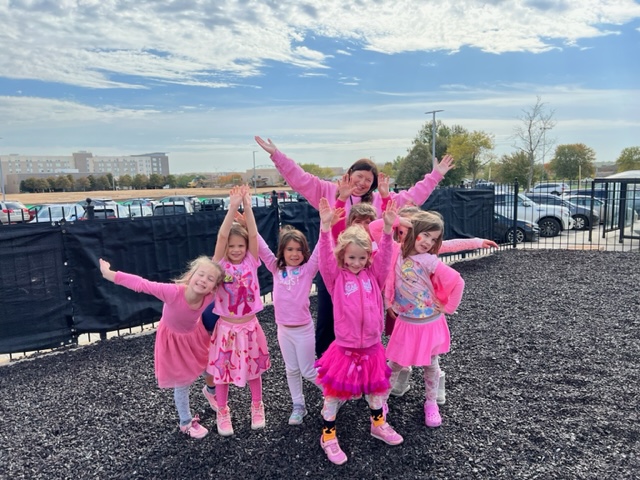 Mrs. Kolb with her students.