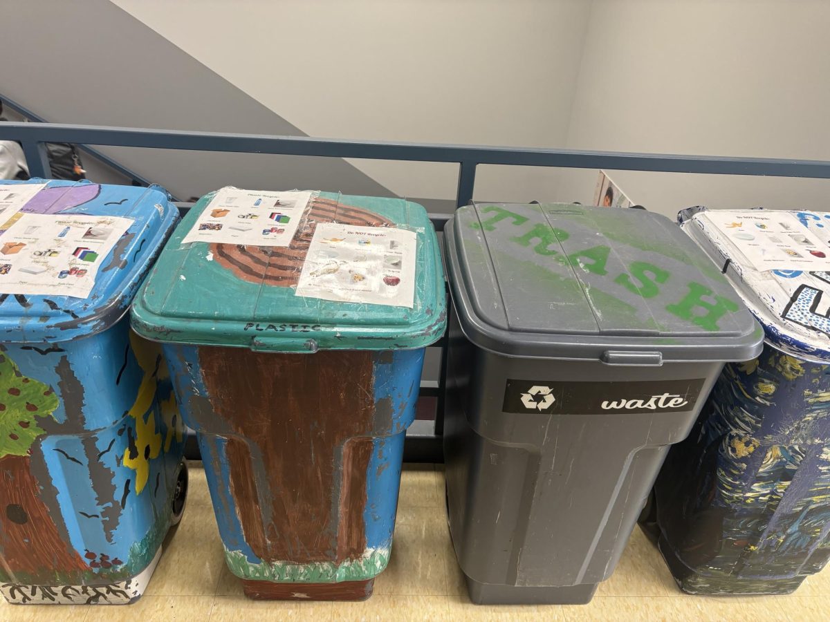 HBHA does not currently have a compost system, but the school uses recycling bins and trash cans for all of their disposal. Image taken by Naftali Tilove