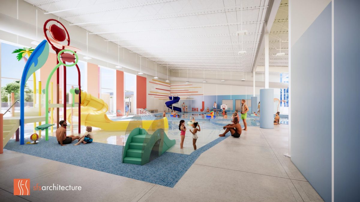 A rendering of the new add-ons to the JCC's aquatic center. Image courtesy of Barry Baumfalk. 
